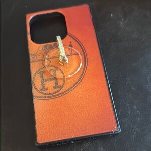 Luxury Inspired Orange iPhone Case w Horses